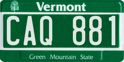 VT license plate CAQ881