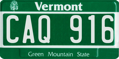 VT license plate CAQ916