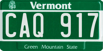 VT license plate CAQ917