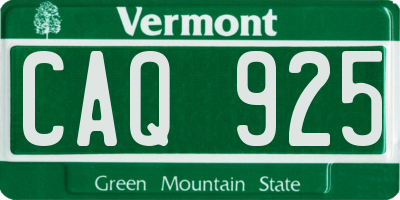 VT license plate CAQ925