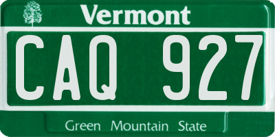 VT license plate CAQ927