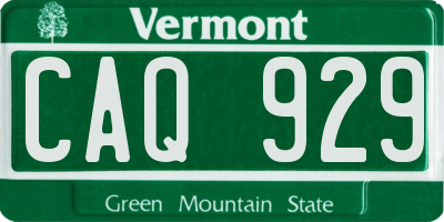 VT license plate CAQ929
