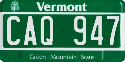 VT license plate CAQ947