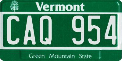 VT license plate CAQ954
