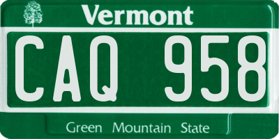 VT license plate CAQ958