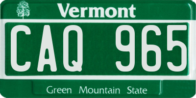 VT license plate CAQ965