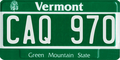 VT license plate CAQ970