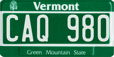 VT license plate CAQ980