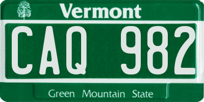 VT license plate CAQ982