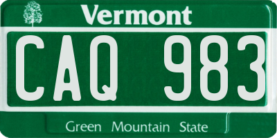 VT license plate CAQ983