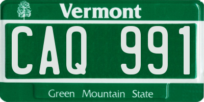 VT license plate CAQ991