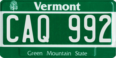 VT license plate CAQ992