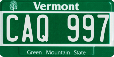 VT license plate CAQ997