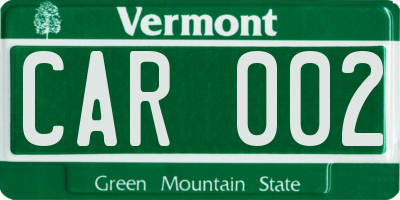 VT license plate CAR002