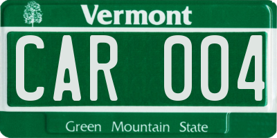 VT license plate CAR004