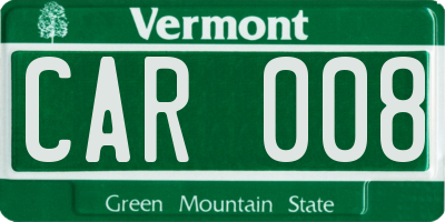 VT license plate CAR008