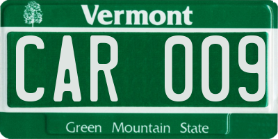 VT license plate CAR009