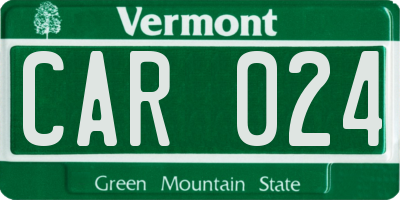 VT license plate CAR024
