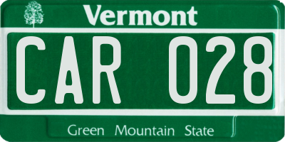 VT license plate CAR028