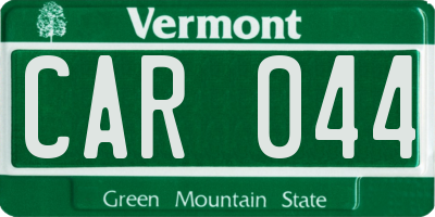 VT license plate CAR044