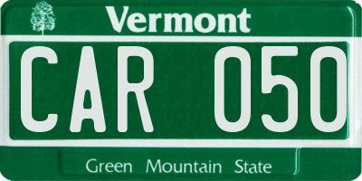 VT license plate CAR050