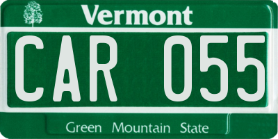 VT license plate CAR055
