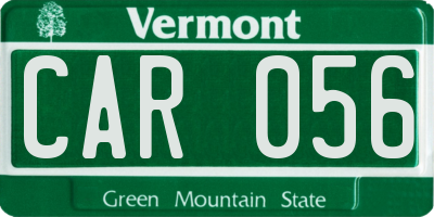 VT license plate CAR056