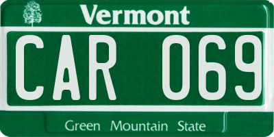 VT license plate CAR069