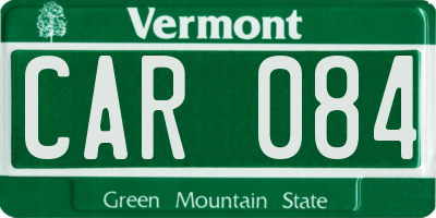 VT license plate CAR084