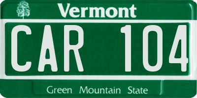VT license plate CAR104