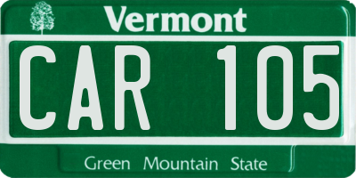 VT license plate CAR105