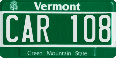 VT license plate CAR108