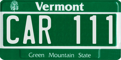 VT license plate CAR111
