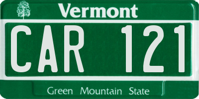 VT license plate CAR121