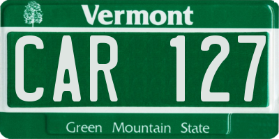VT license plate CAR127