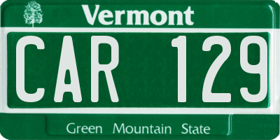 VT license plate CAR129