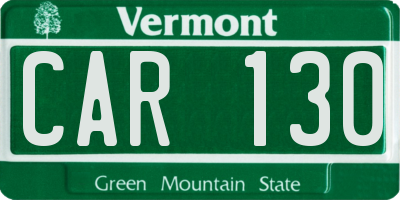 VT license plate CAR130