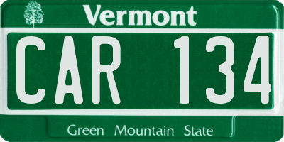 VT license plate CAR134