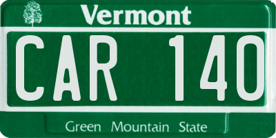 VT license plate CAR140
