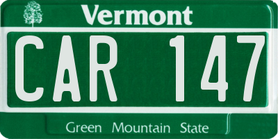 VT license plate CAR147