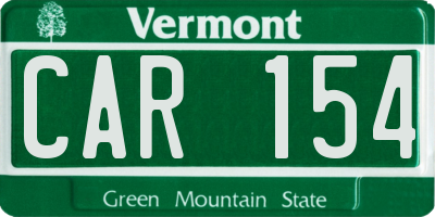 VT license plate CAR154