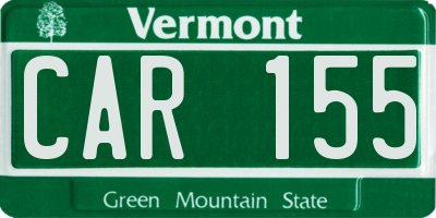 VT license plate CAR155