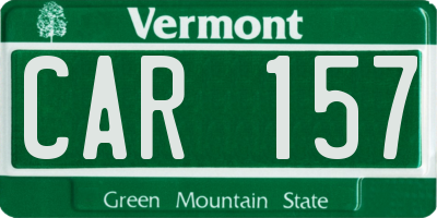 VT license plate CAR157