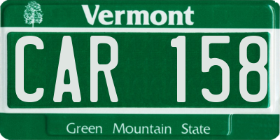 VT license plate CAR158