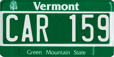VT license plate CAR159