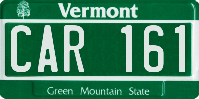 VT license plate CAR161