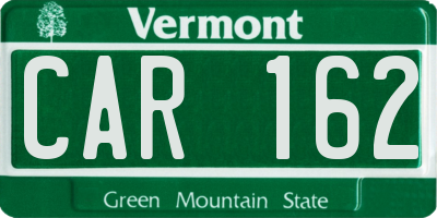 VT license plate CAR162