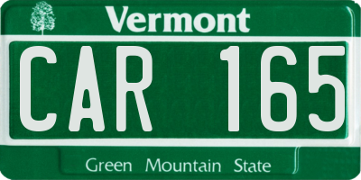 VT license plate CAR165