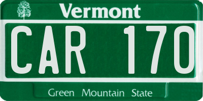 VT license plate CAR170