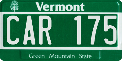 VT license plate CAR175